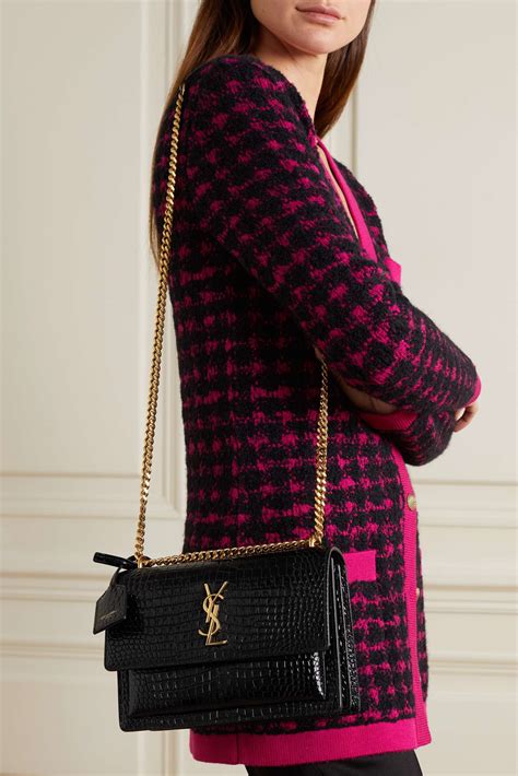 ysl sunset bag crocodile.